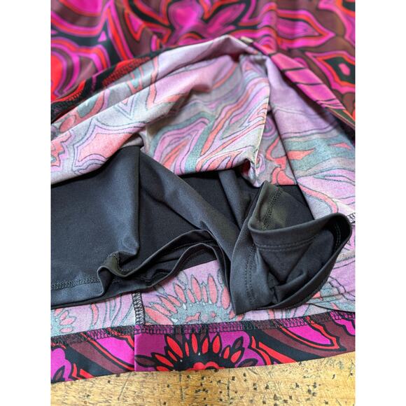 Womens Trina Turk Joni Floral Print Pink Orange Red Long Sleeve Shift Dress M - Picture 6 of 10